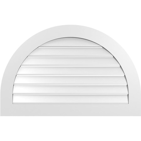 Ekena Millwork Round Top Surface Mount PVC Gable Vent: Functional, w/ 3-1/2"W x 1"P Standard Frame, 40"W x 26"H GVPRT40X2601SF